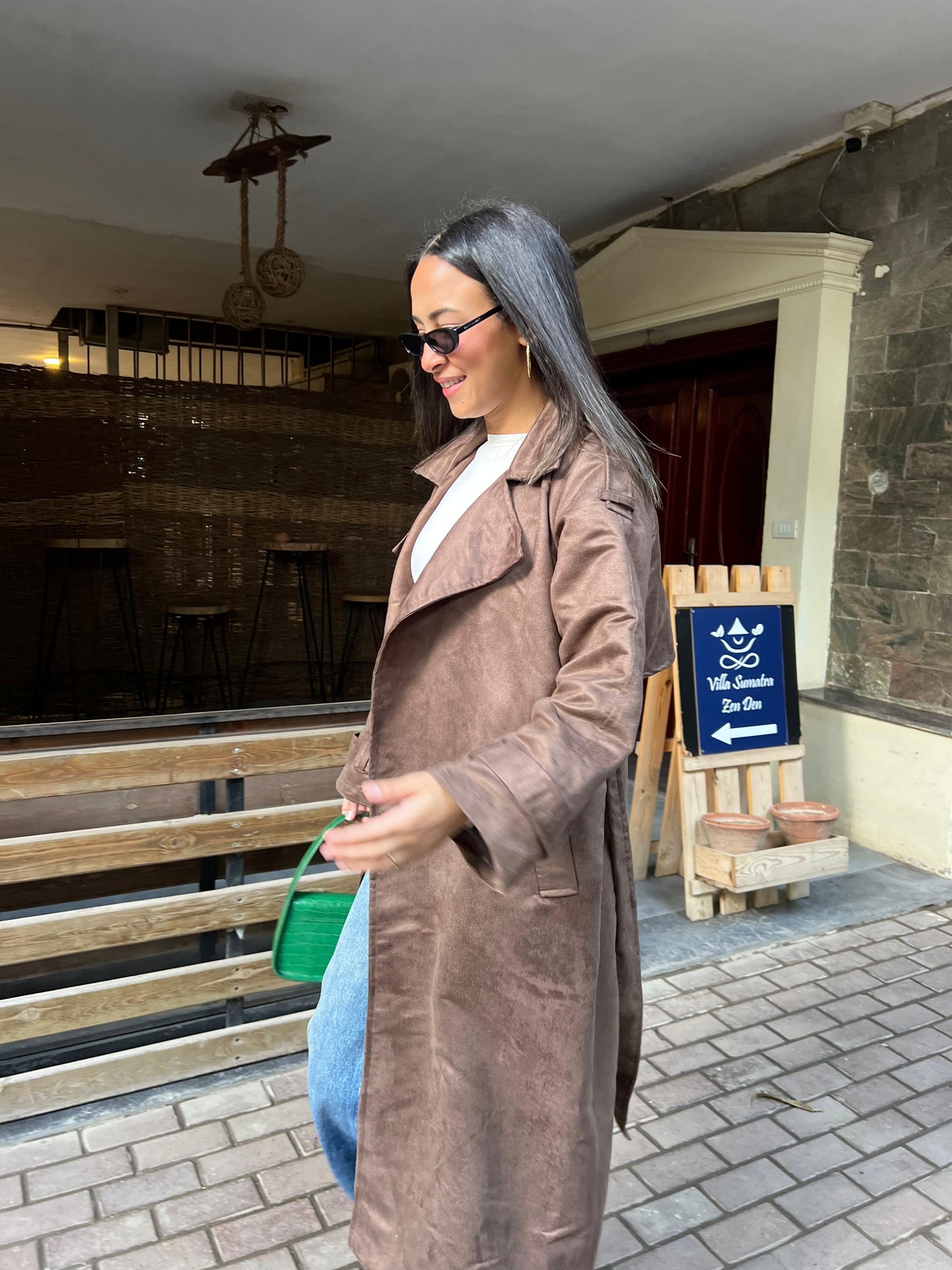 Suede Trench Coat