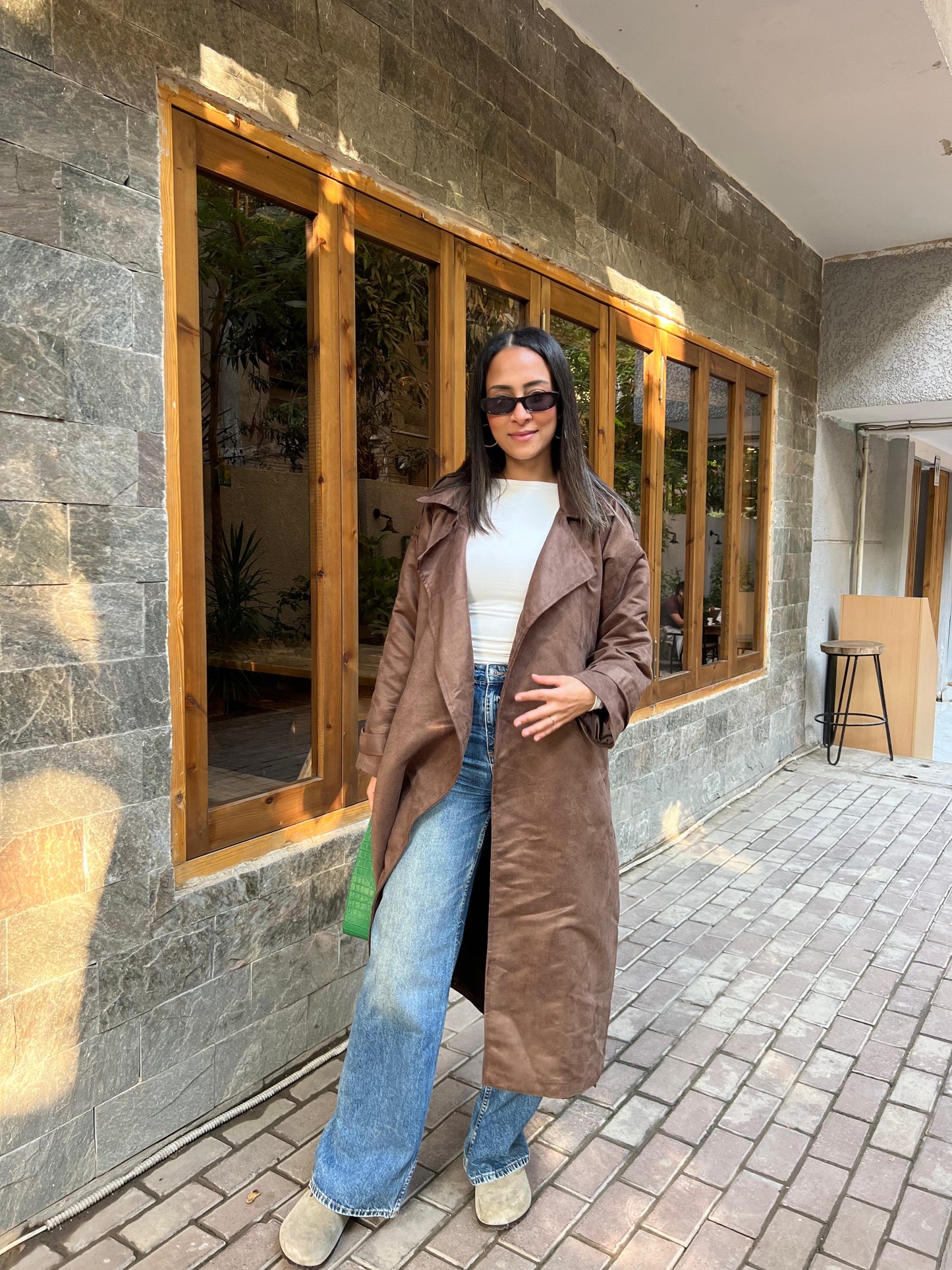 Suede Trench Coat