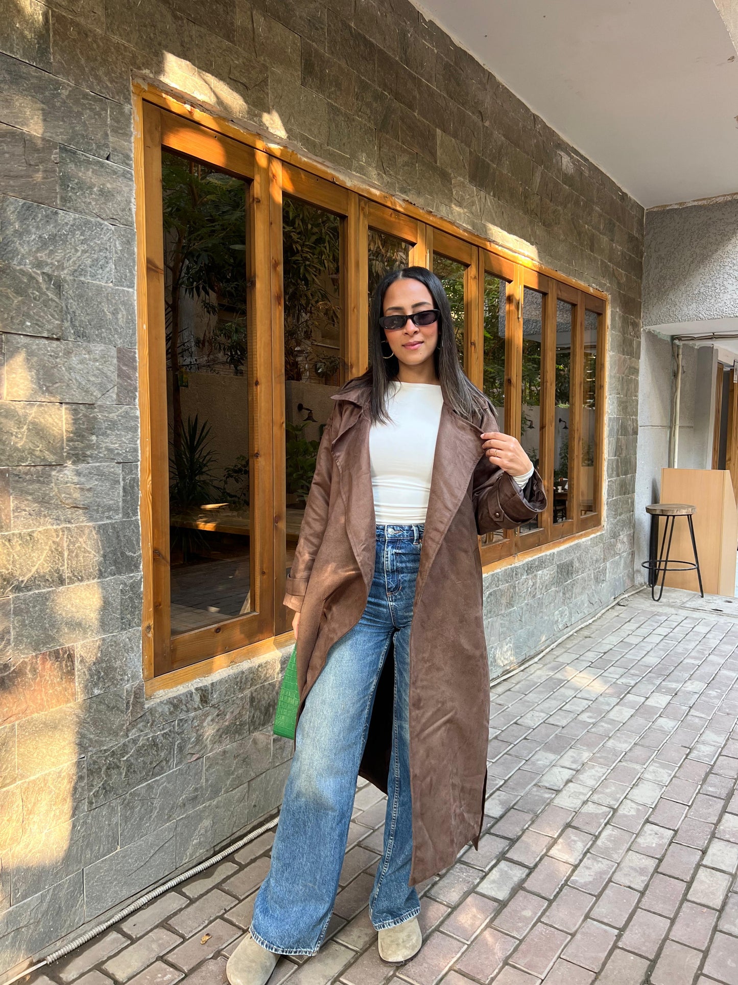 Suede Trench Coat