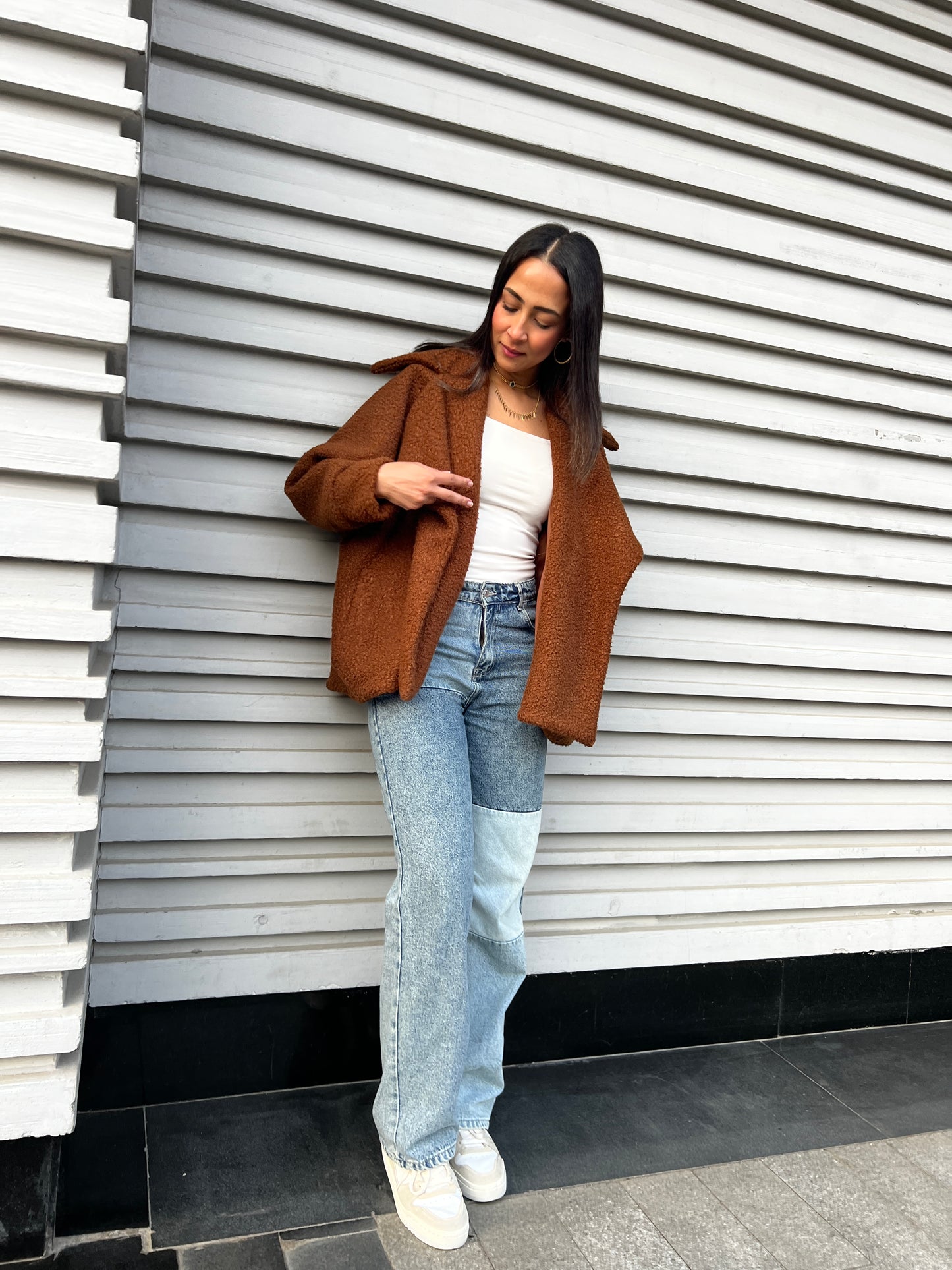 Teddy Oversized Jacket - Brown