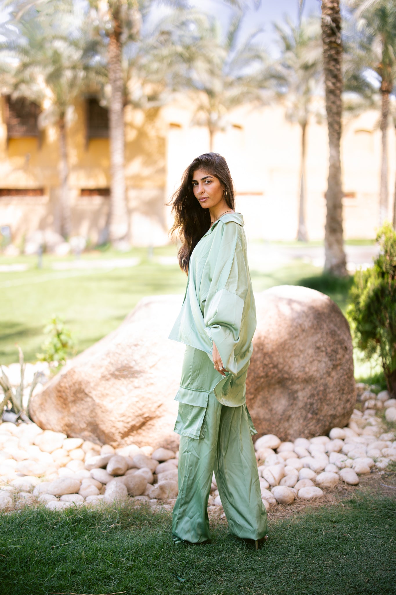 The Satin Pants - Green