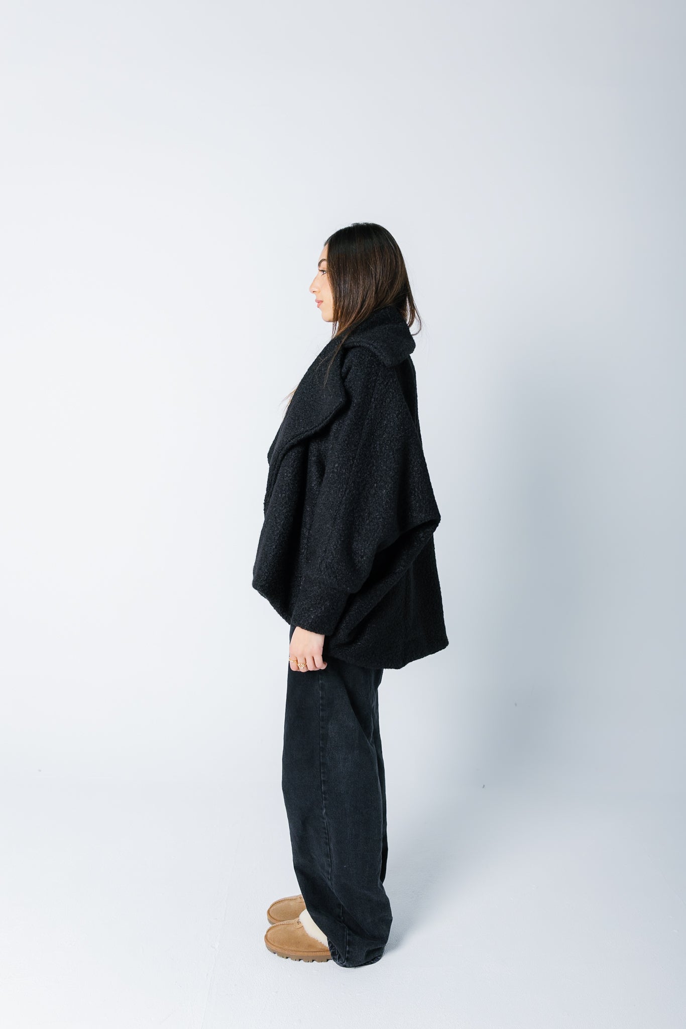 Teddy Oversized Jacket - Black