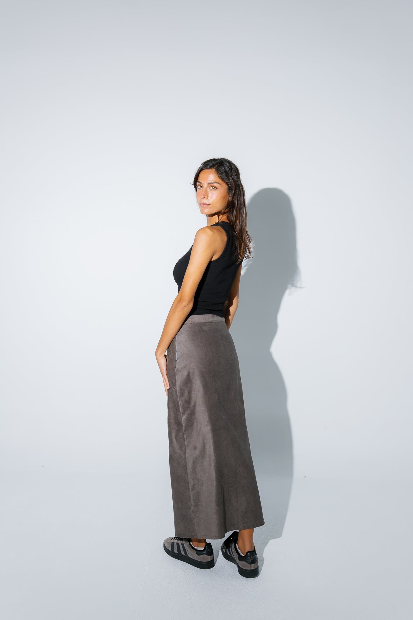 Suede Skirt - Grey