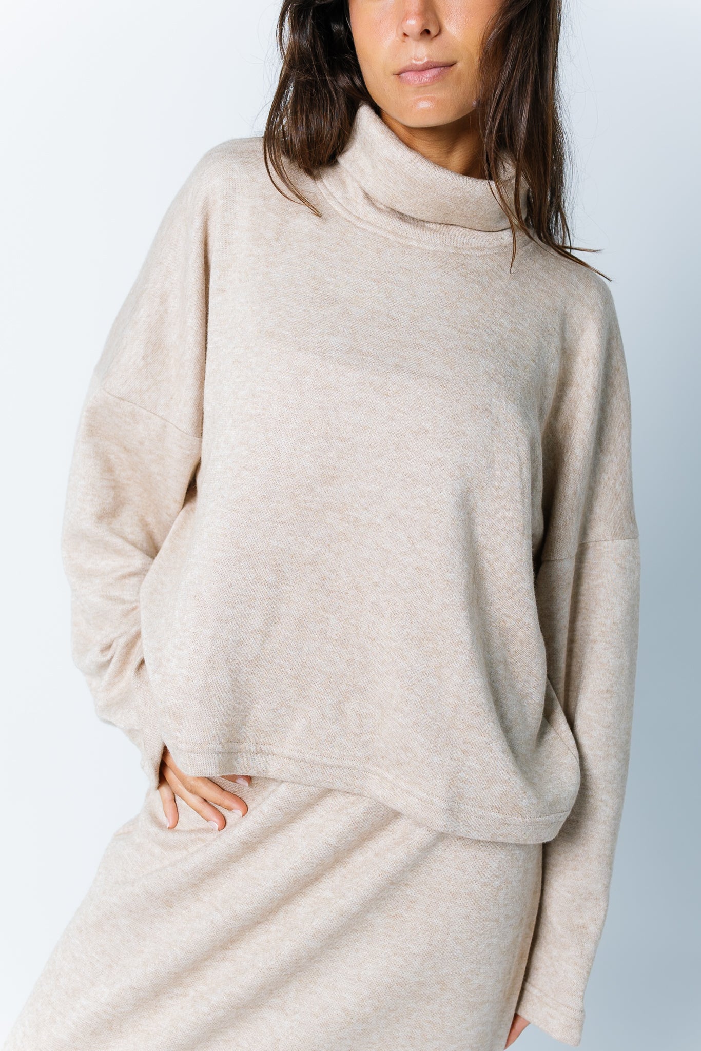 Knitted Skirt Set - Latte