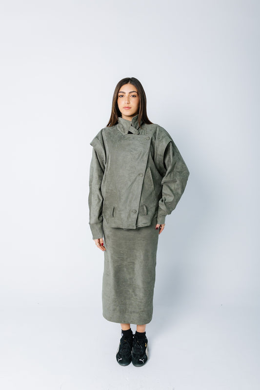 Suede Skirt - Olive