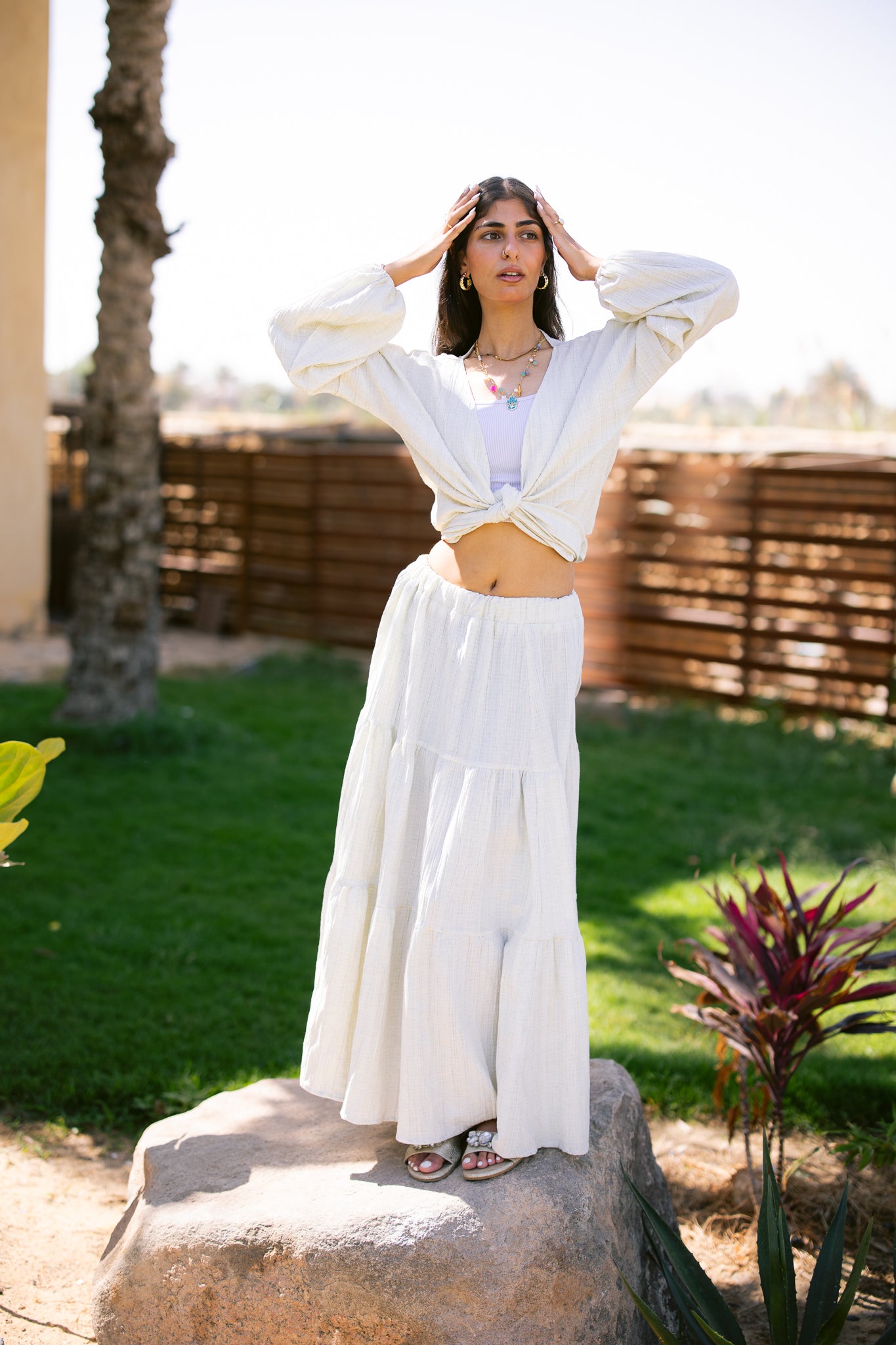 Maxi Skirt Set - Beige