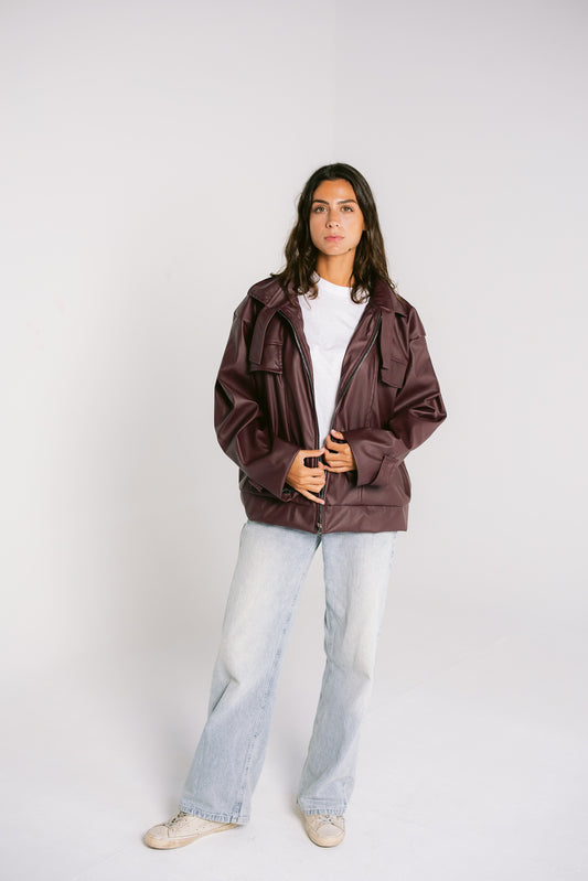 Burgundy Leather Jacket