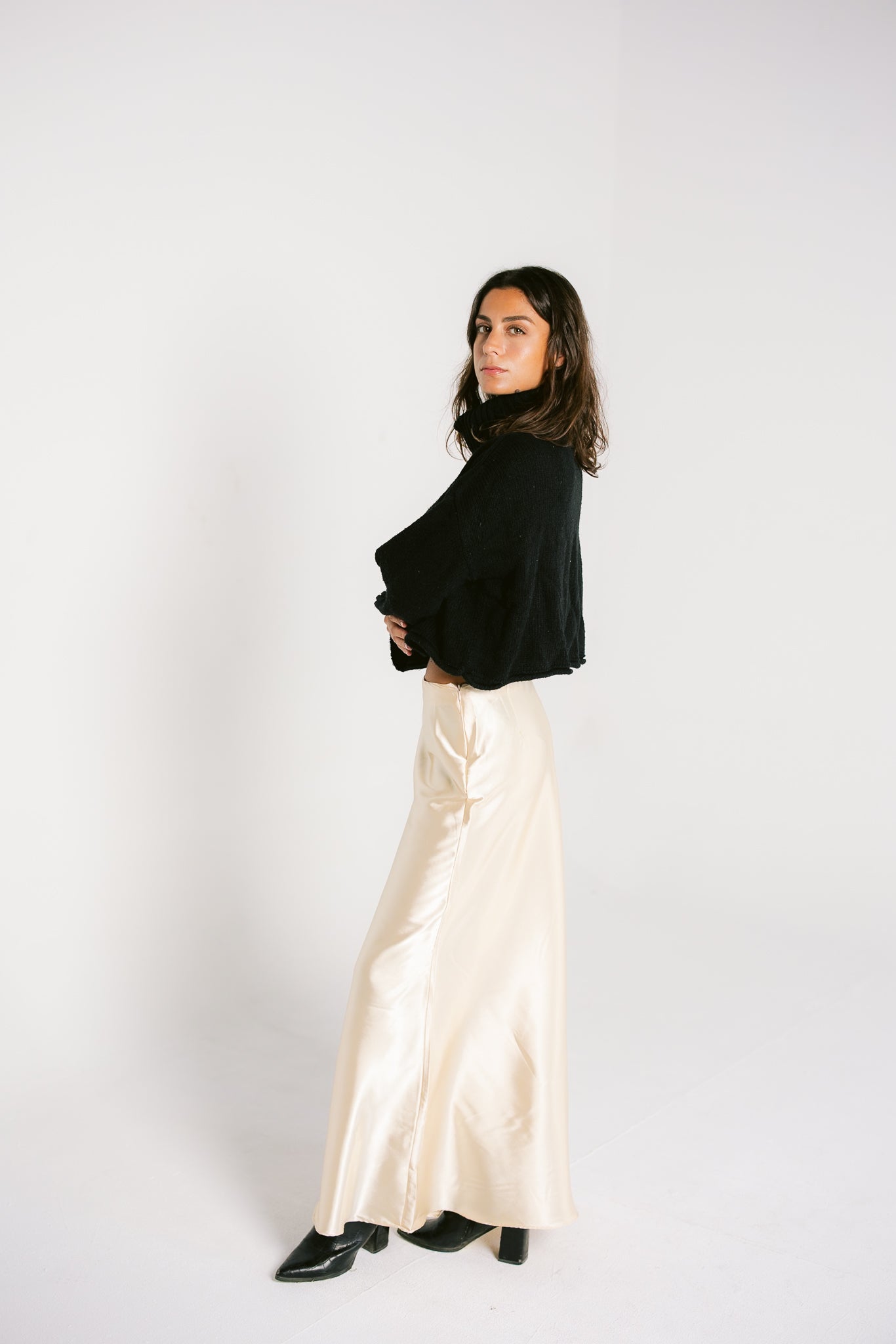 Gold Satin Skirt